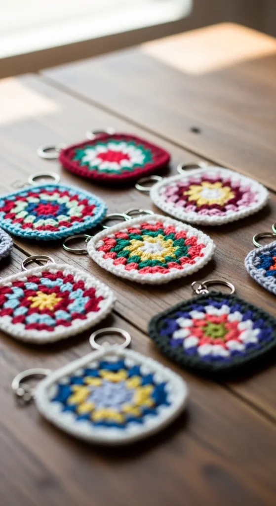 Granny Square Mini Keychain