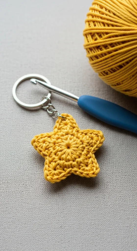 Mini Crochet Star Keychain