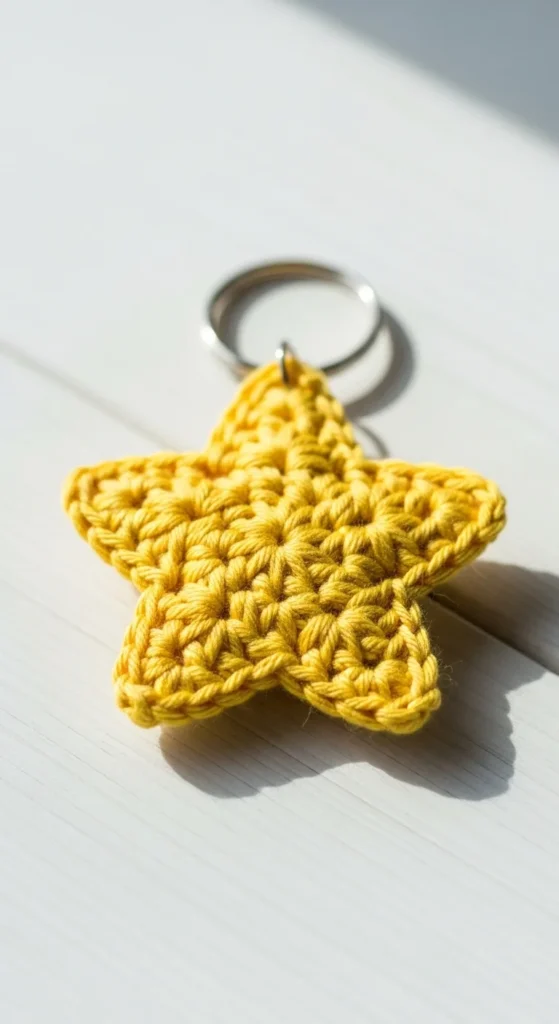 Mini Crochet Star Keychain