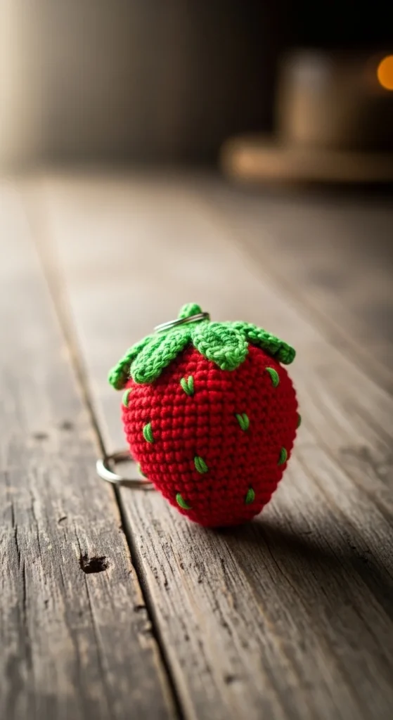 Mini Strawberry Keychain