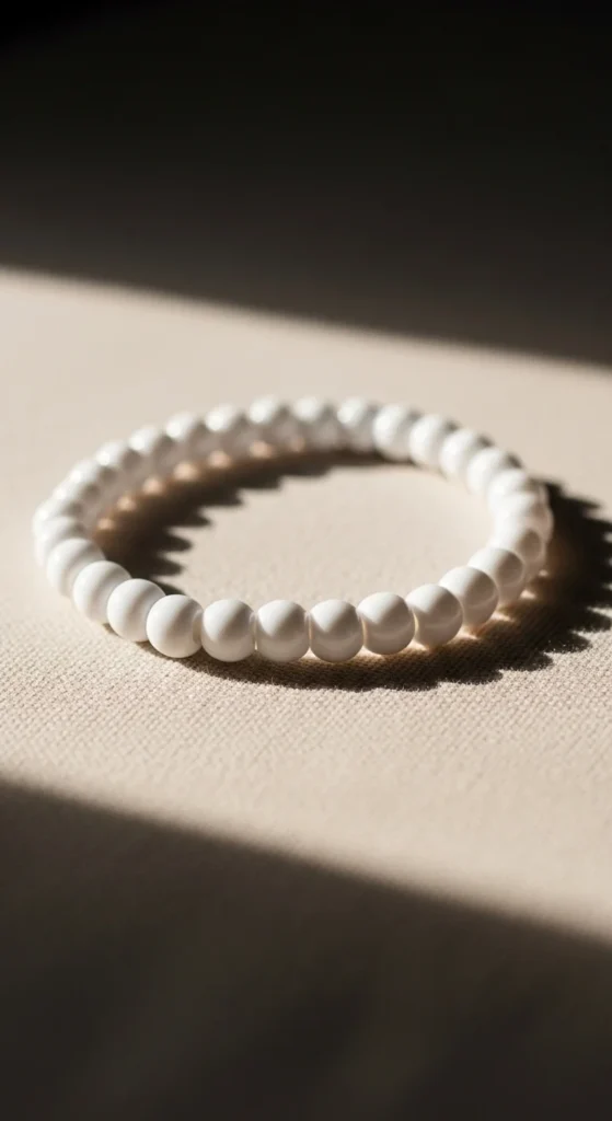 Minimal White Bead Single