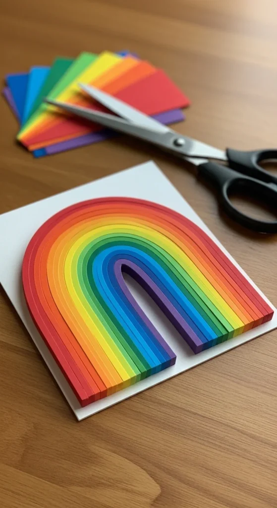 Rainbow Layer Strip Card