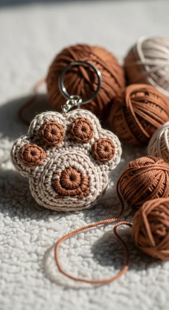 Tiny Animal Paw Keychain