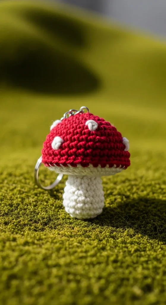 Tiny Mushroom Keychain