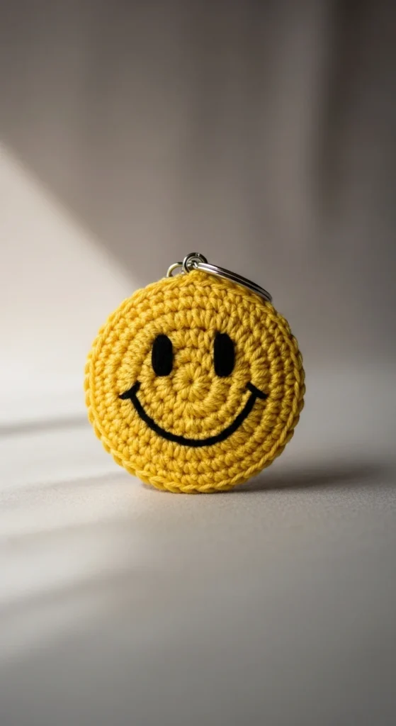 Tiny Smiley Face Keychain