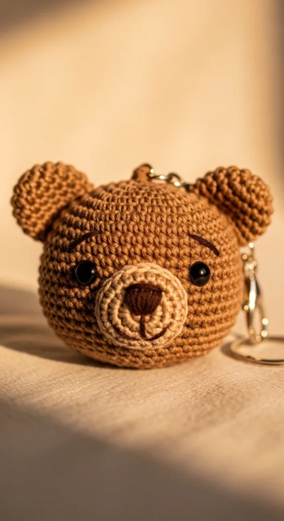 Tiny Teddy Face Keychain