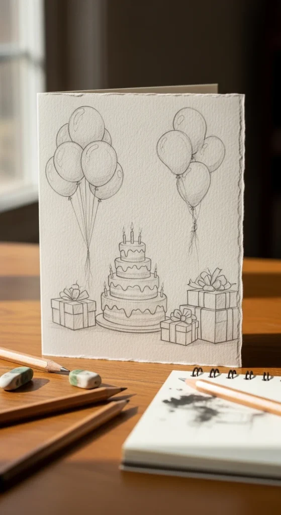 Wash Pencil Sketch Card