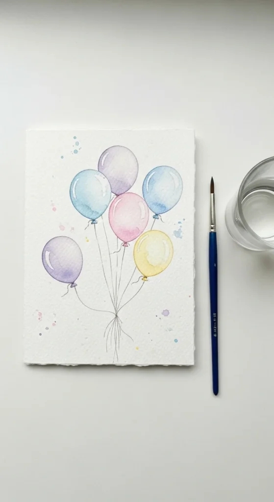 Watercolor Balloon Card