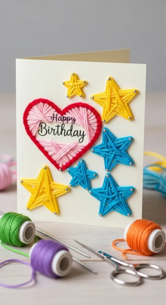 Yarn Thread Art Card