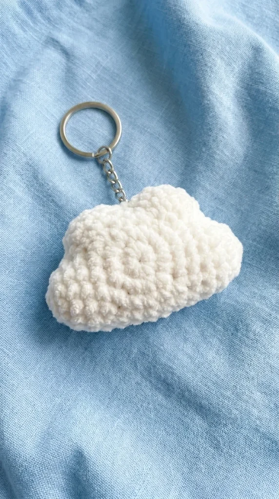Mini Cloud Crochet Keychain