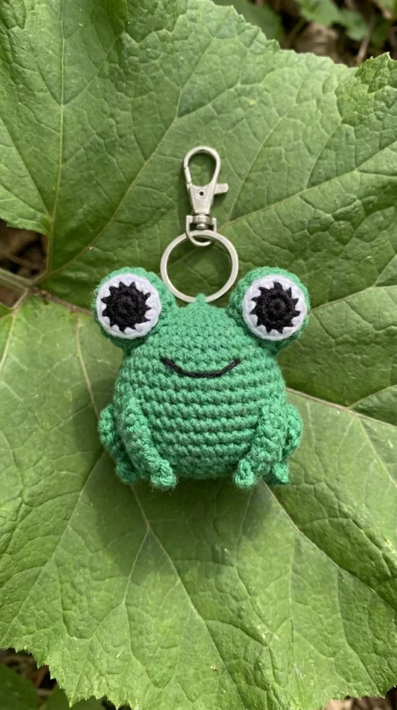 Mini Frog Crochet Keychain
