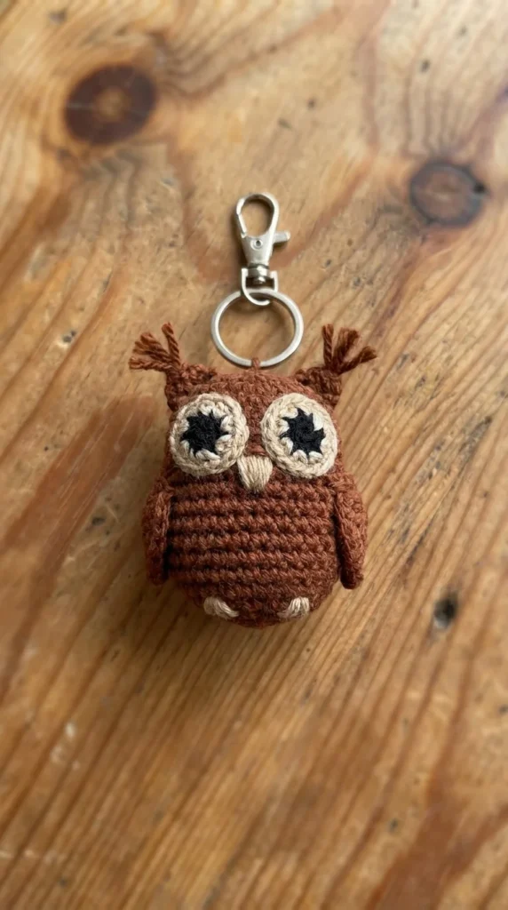 Mini Owl Crochet Keychain