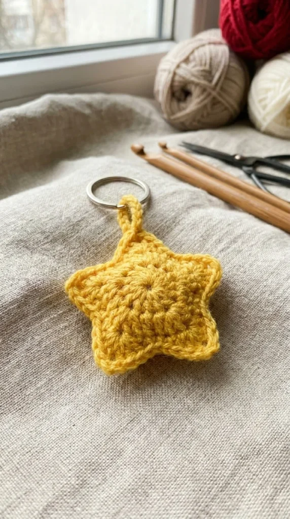 Mini Star Crochet Keychain