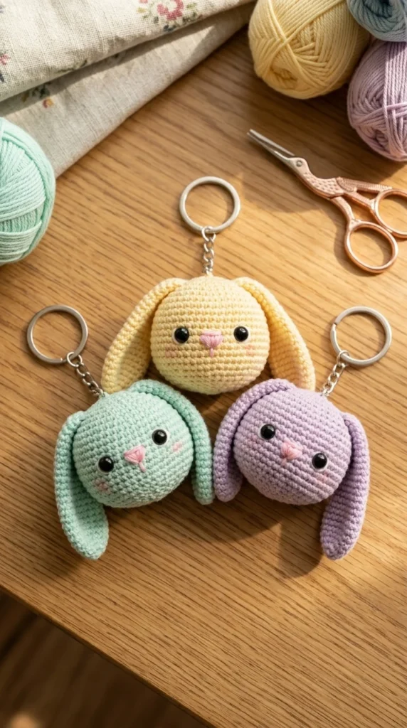 Crochet Bunny Keychain