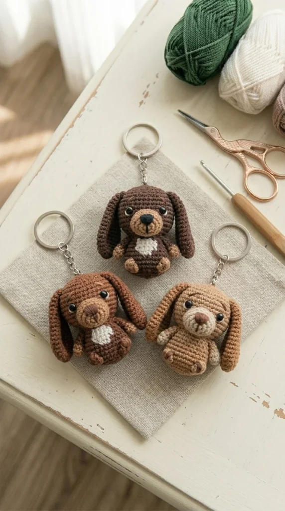  Crochet Dog Keychain