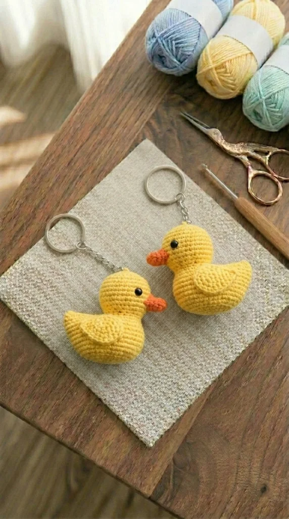 Crochet Duck Keychain