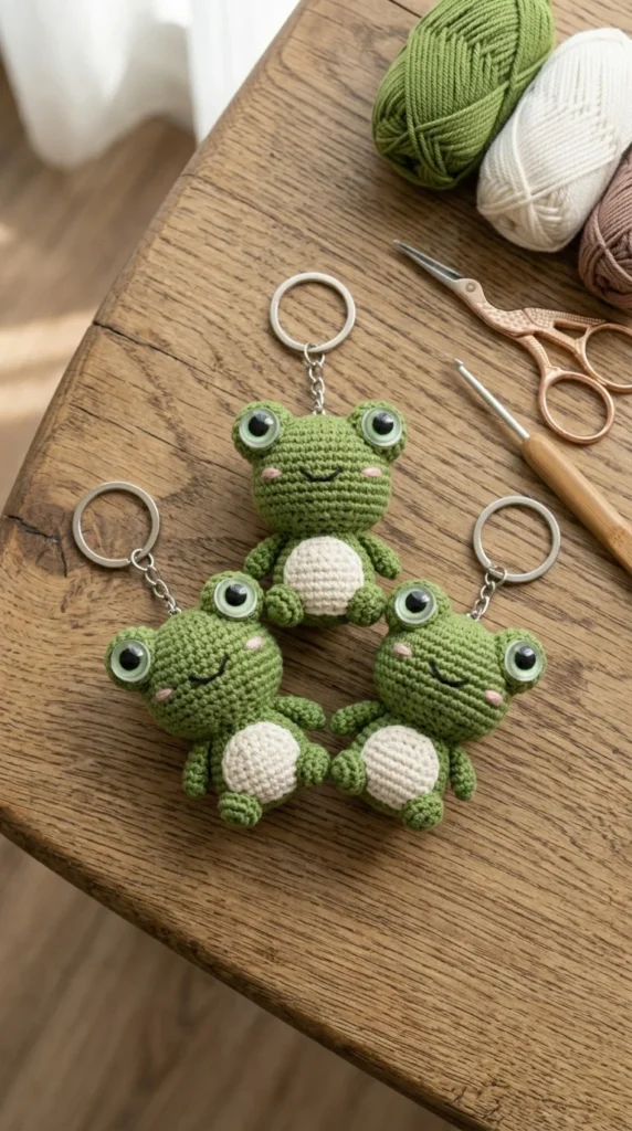 Crochet Frog Keychain