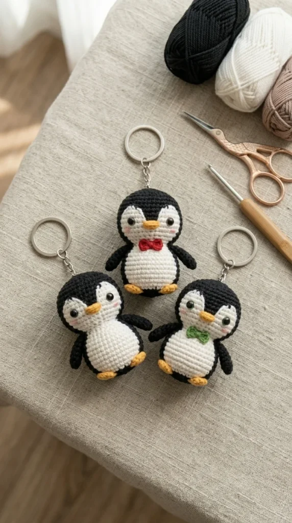  Crochet Penguin Keychain