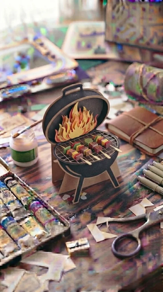 BBQ Grill Theme Card