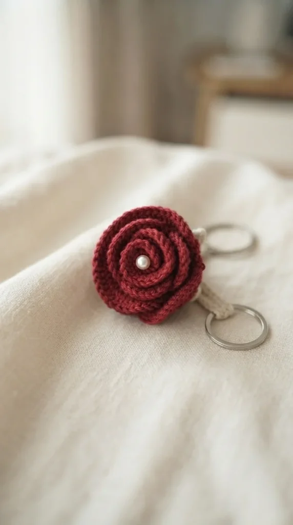 Beaded Flower Keychain