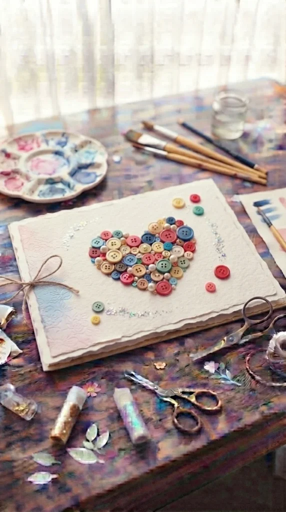 Button Heart Card