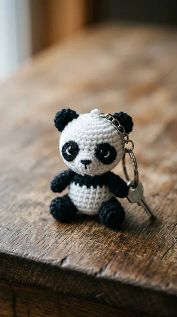 Crochet Panda Keychain Buddy