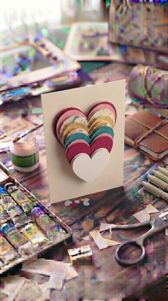 Layered Heart Paper Card