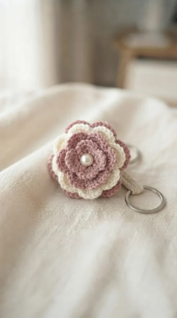 Layered Petal Flower Keychain