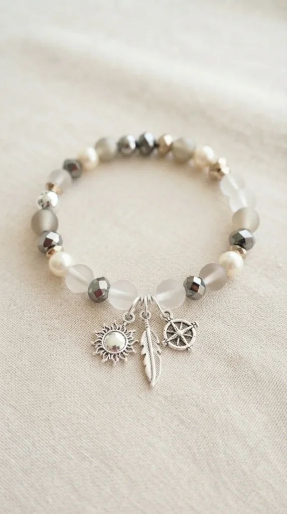 Metallic Accent Charm Bracelet