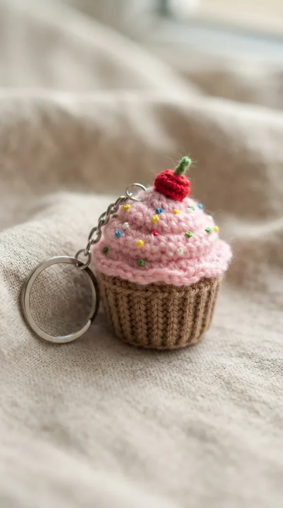 Mini Cupcake Amigurumi Charm