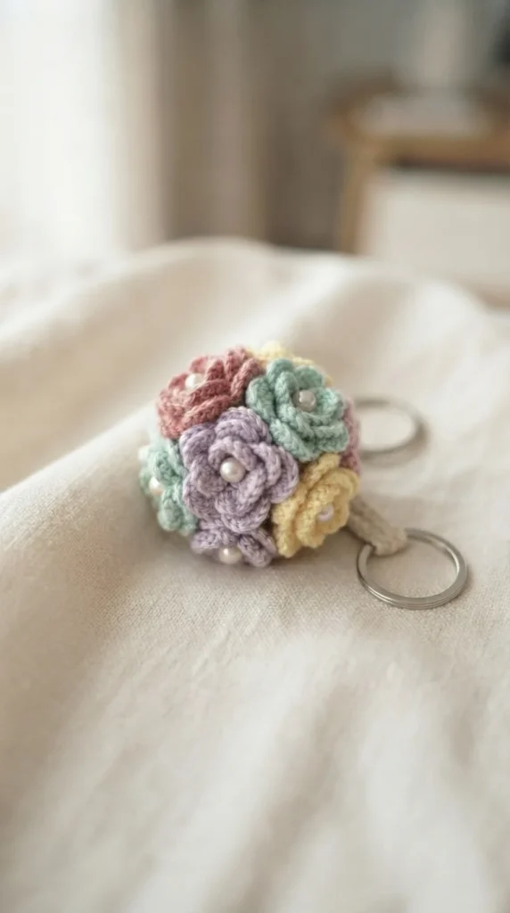 Pastel Flower Cluster Keychain