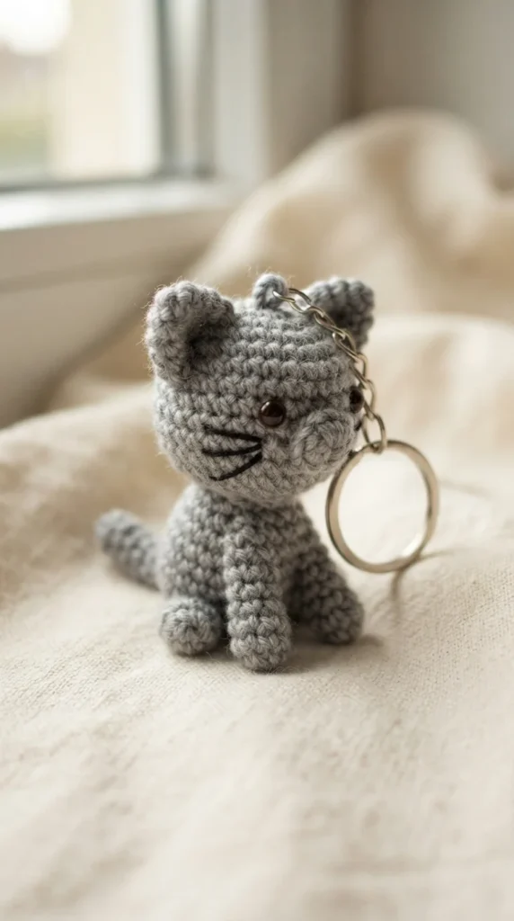 Pocket Cat Amigurumi Keychain
