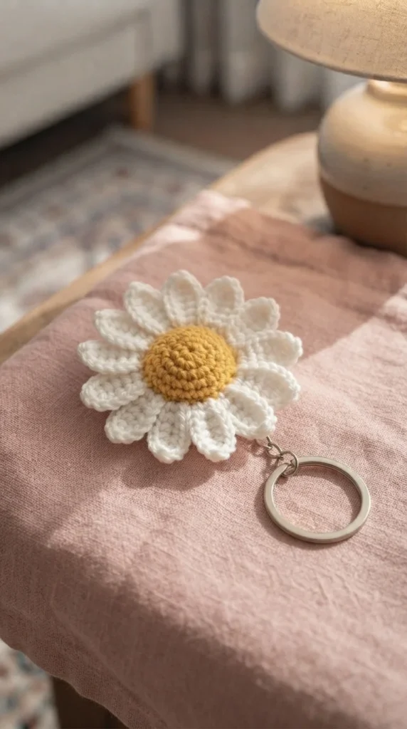 Soft Daisy Keychain