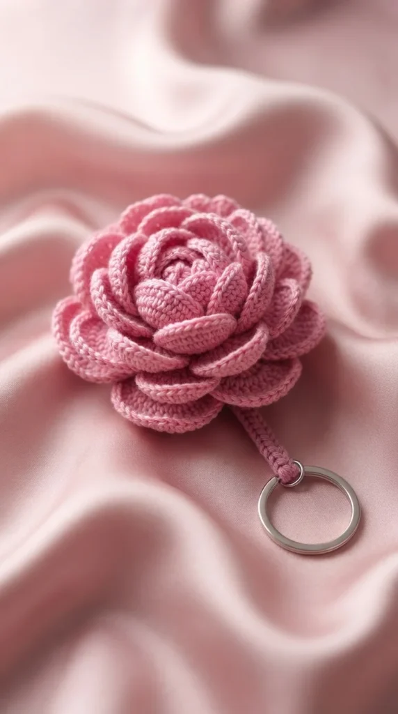 Soft Peony Keychain