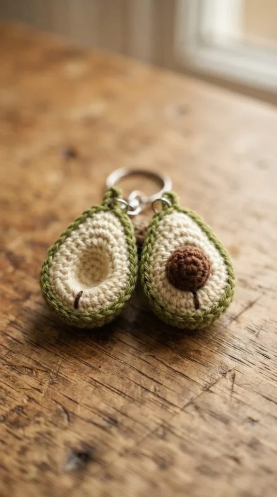 Tiny Avocado Split Keychain