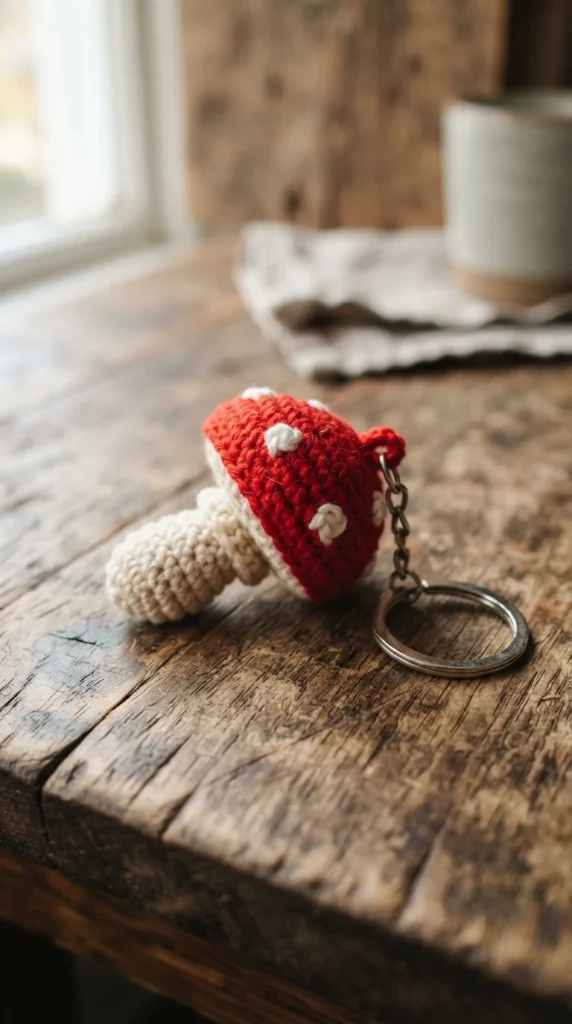 Tiny Mushroom Crochet Charm